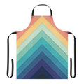 Vibrant retro-style chevron pattern printed on a high-quality apron