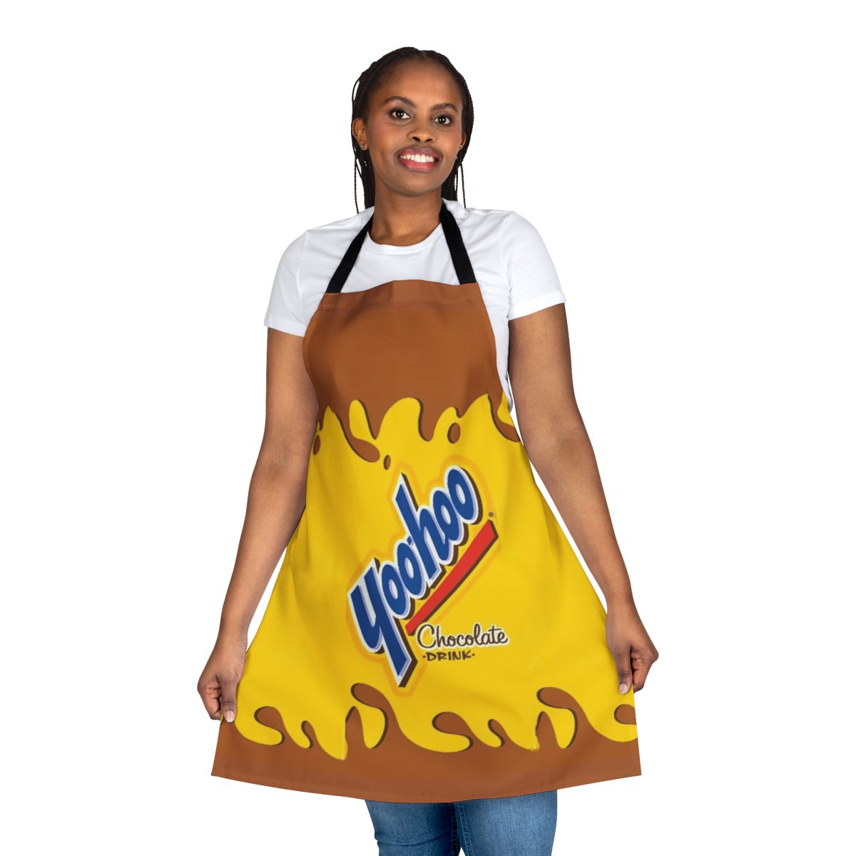 Chocolate milk-themed apron for nostalgic 90s kids
