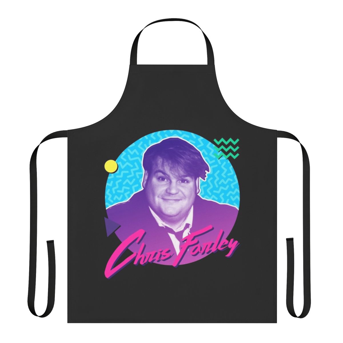 Chris Farley graphic apron with 90s nostalgic design