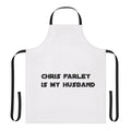 Cooking apron featuring a vintage-style design with the text "Chris Farley Is My Husband"