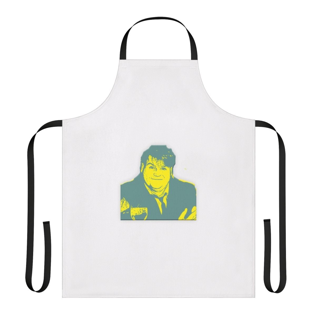 Retro-inspired apron featuring Chris Farley's iconic "Motivational Speaker" character from SNL
