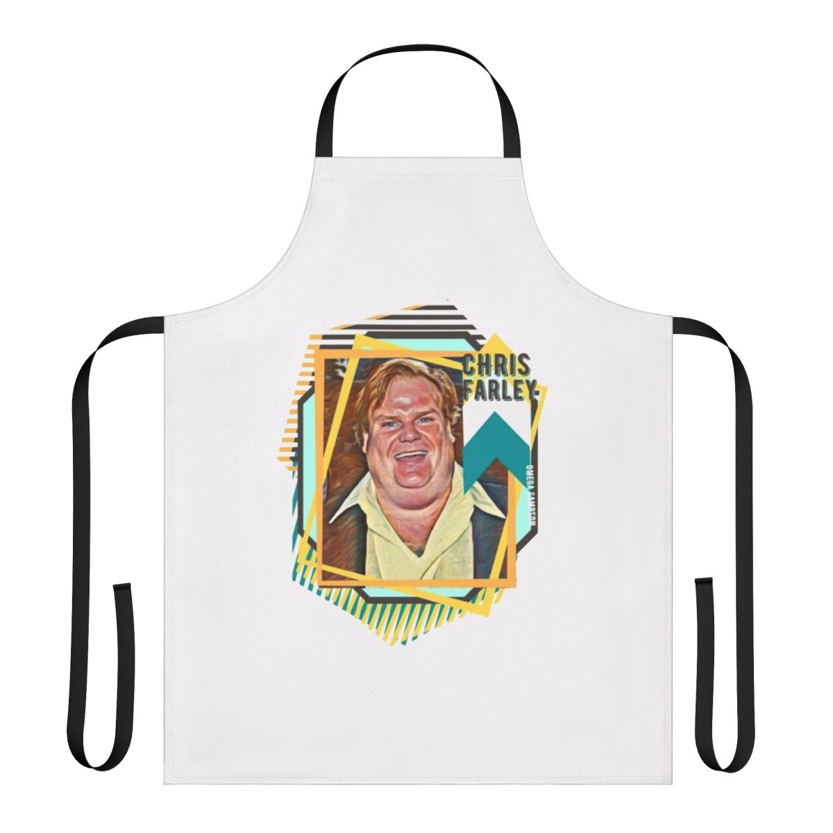 Vibrant retro-style pop art design featuring comedian Chris Farley