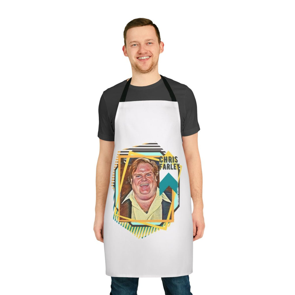 Vibrant retro-style pop art design featuring comedian Chris Farley
