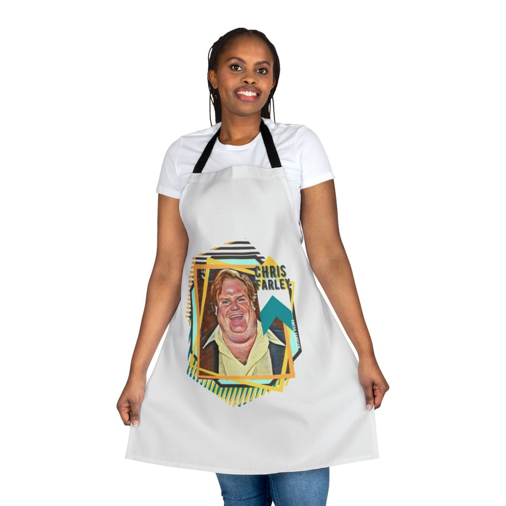 Vibrant retro-style pop art design featuring comedian Chris Farley