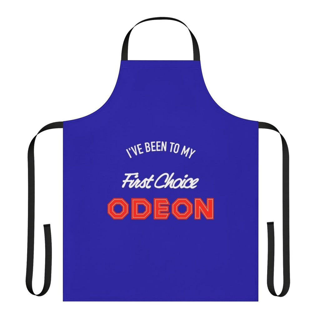 Vintage-style apron featuring the iconic Odeon cinema logo from the 1980s and 1990s