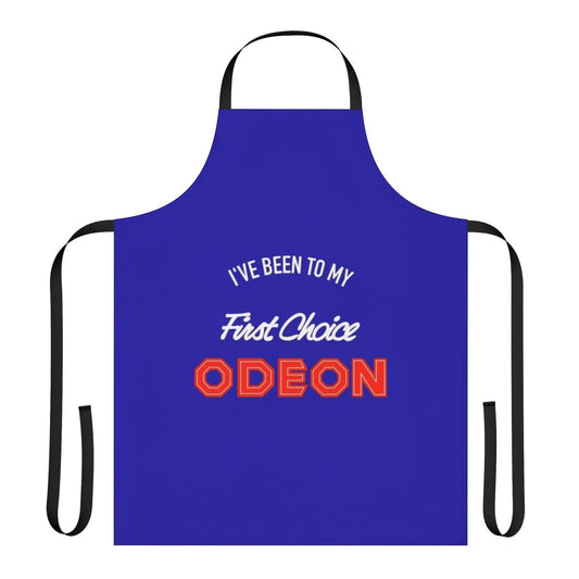 Vintage-style apron featuring the iconic Odeon cinema logo from the 1980s and 1990s