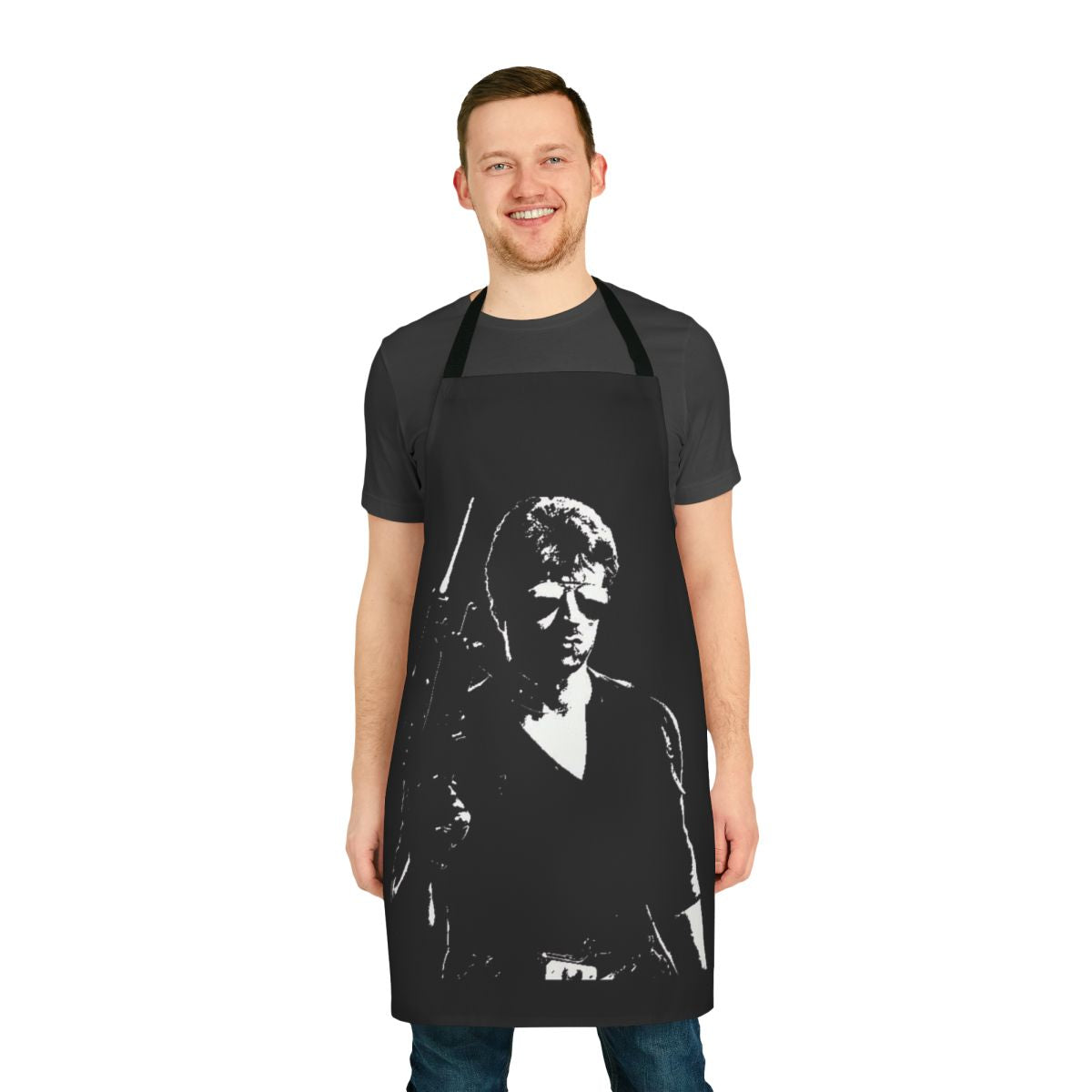 Retro cobra-themed apron for 80s action movie enthusiasts