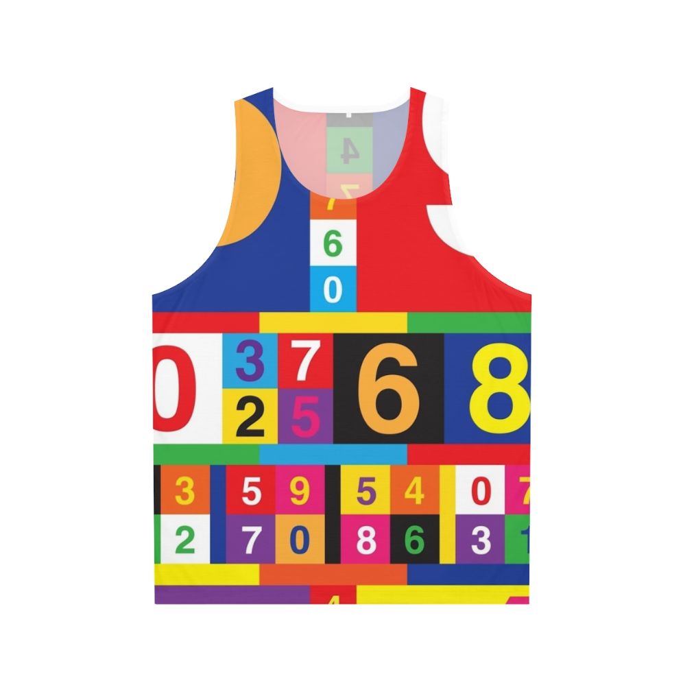 Unisex tank top with colorful numbers design