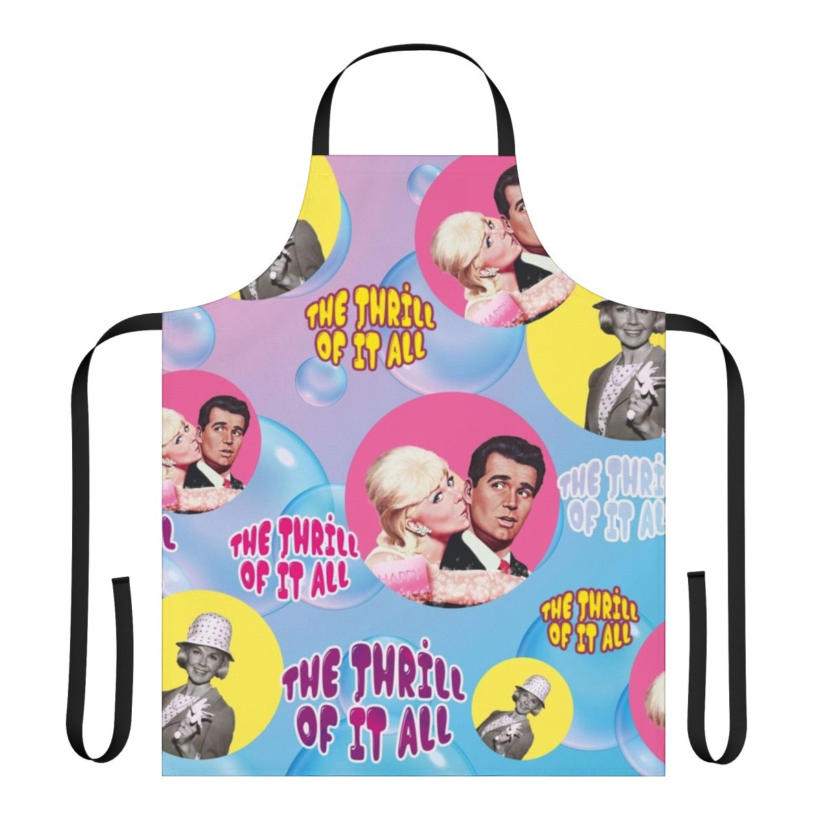Vintage 1960s style comedy apron featuring a retro design