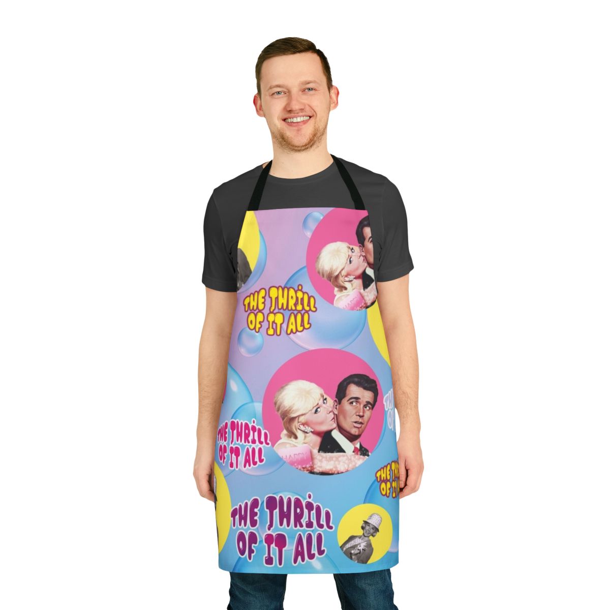 Vintage 1960s style comedy apron featuring a retro design