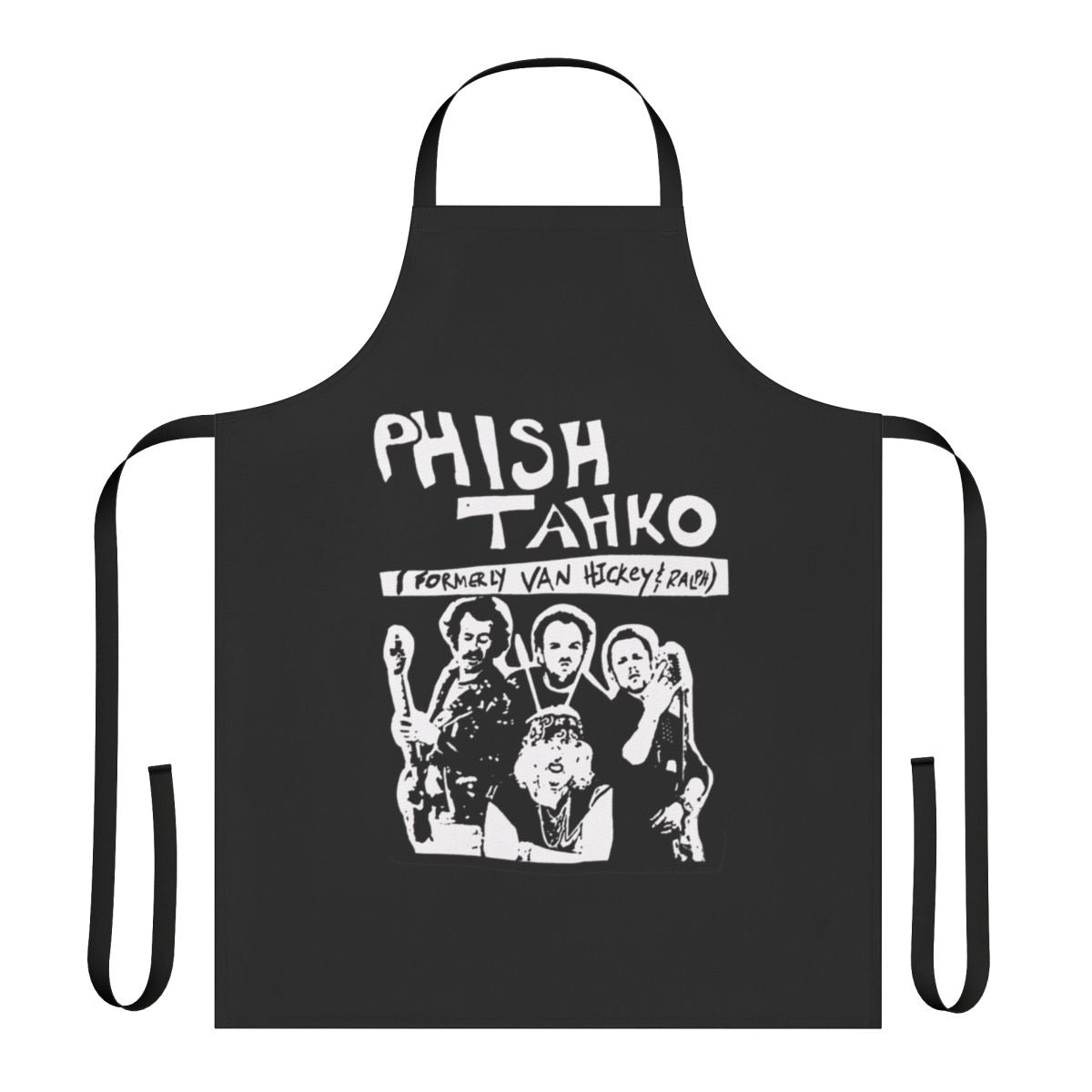 Retro comedy-themed apron featuring Phish Tahko live event poster