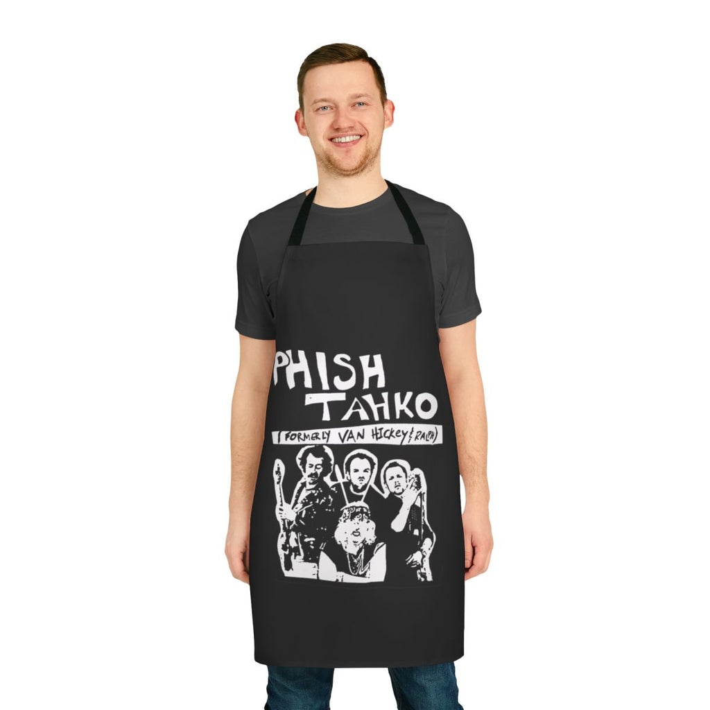 Retro comedy-themed apron featuring Phish Tahko live event poster
