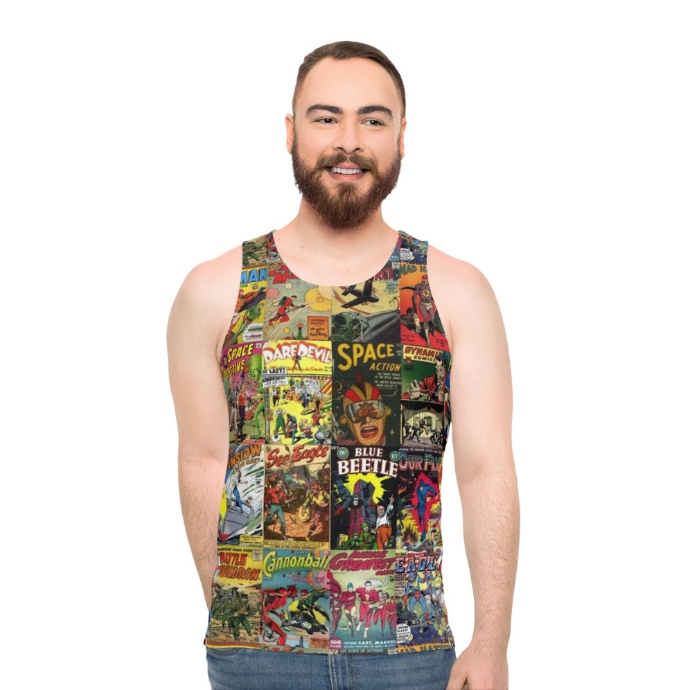Retro Comic Book Collage Unisex Tank Top
