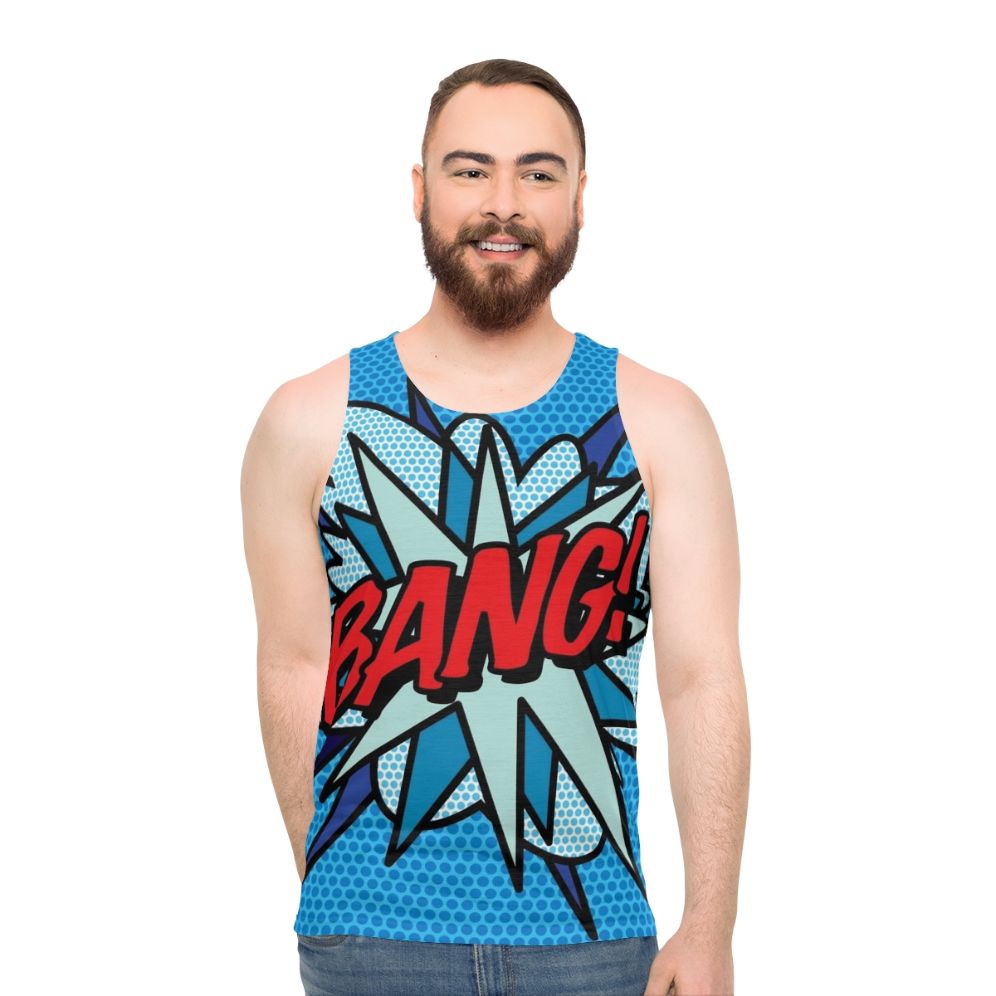 Retro comic book pop art graphic unisex tank top