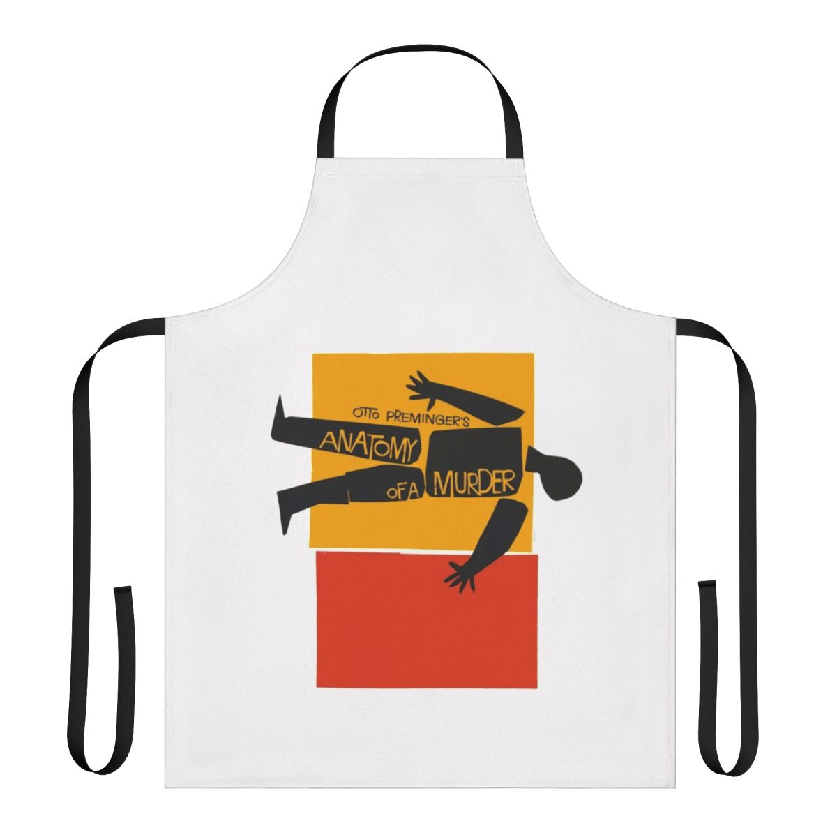 Vintage-style apron featuring elements from classic murder mystery and film noir movies