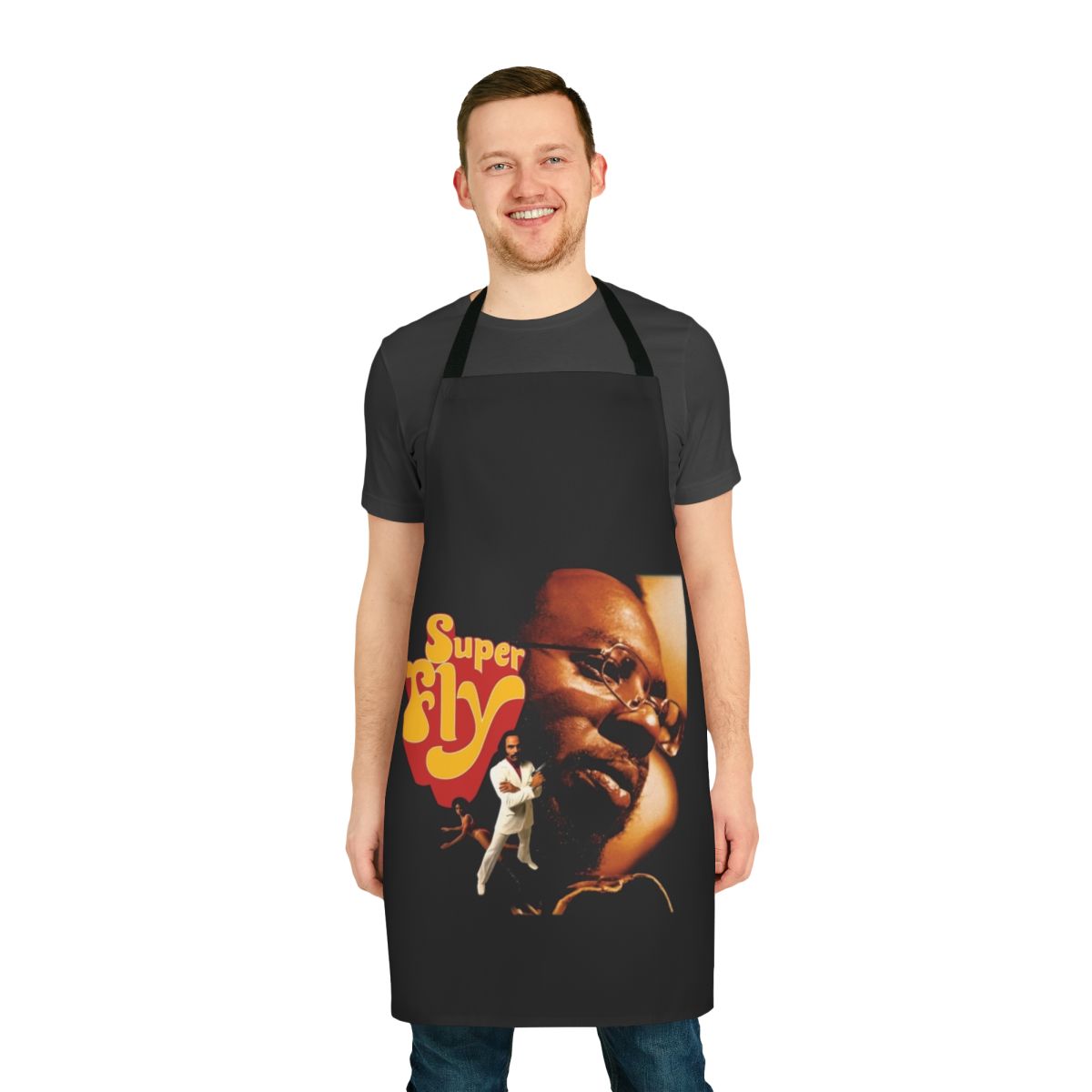 Curtis Mayfield inspired Super Fly apron with funky retro design