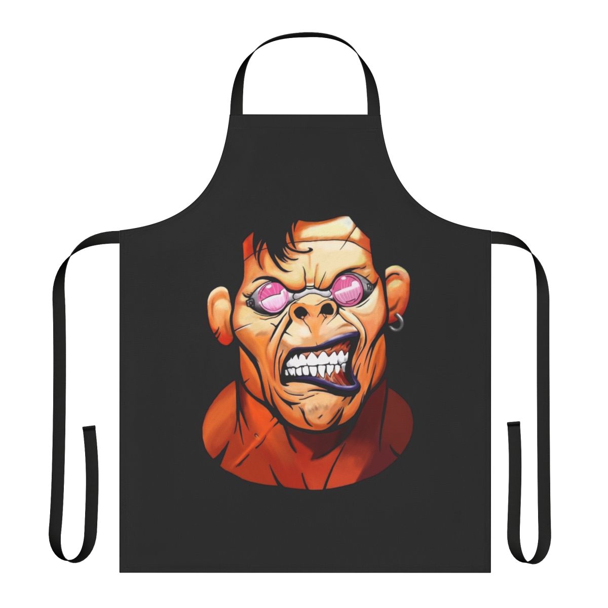 Ranxerox-inspired cyberpunk apron with vintage comic book art