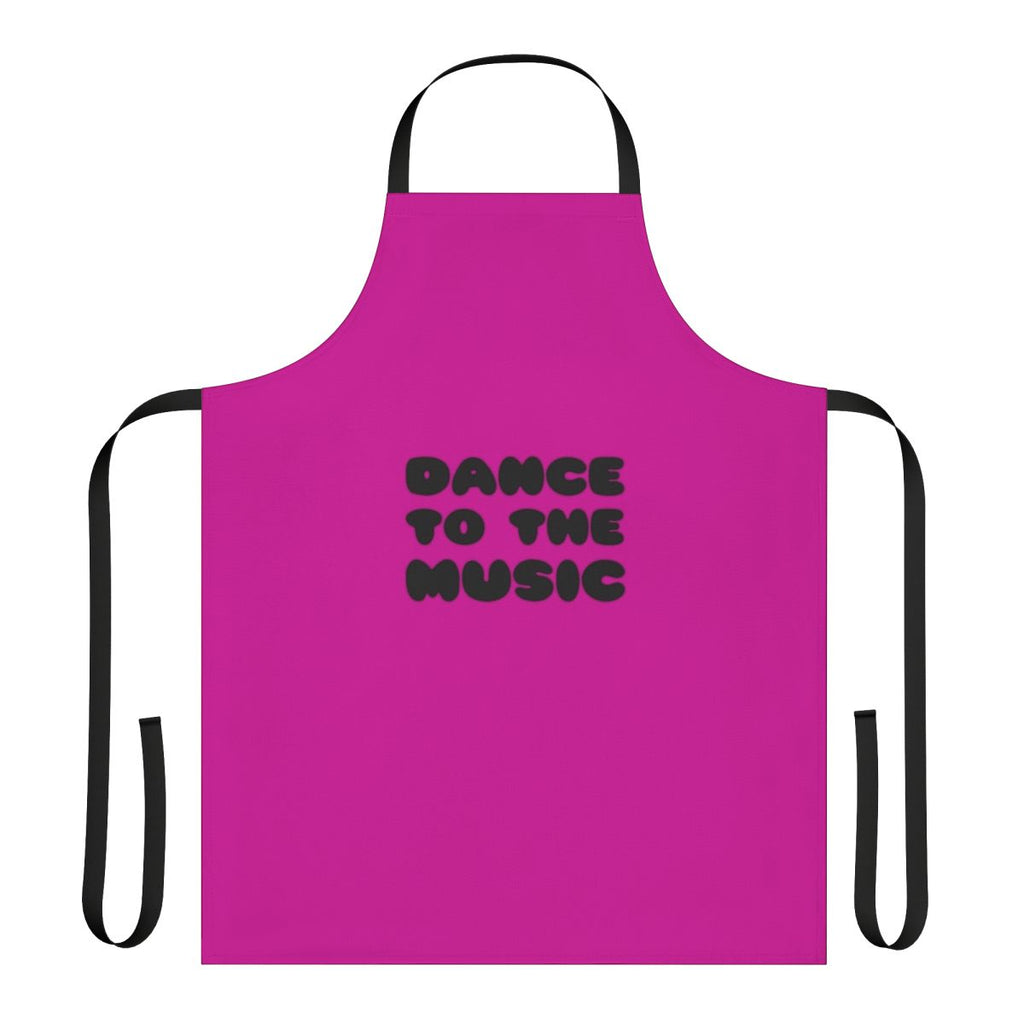 Colorful retro-style apron featuring a music and dance theme