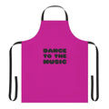 Colorful retro-style apron featuring a music and dance theme