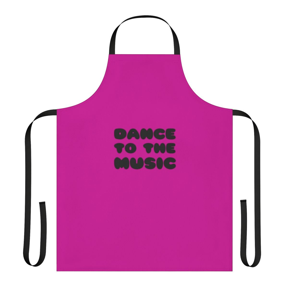 Colorful retro-style apron featuring a music and dance theme