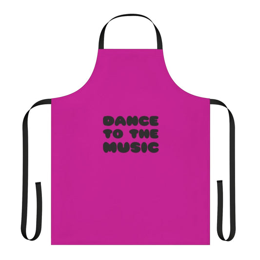 Colorful retro-style apron featuring a music and dance theme