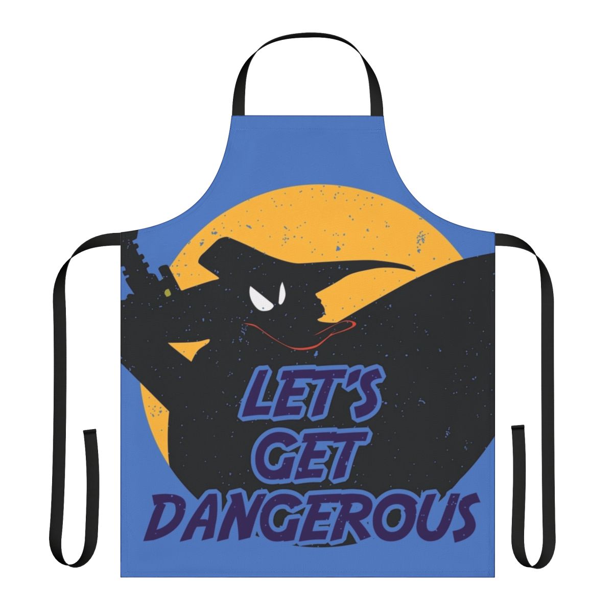 Retro Darkwing Duck and Ducktales inspired apron featuring a parody design of the characters