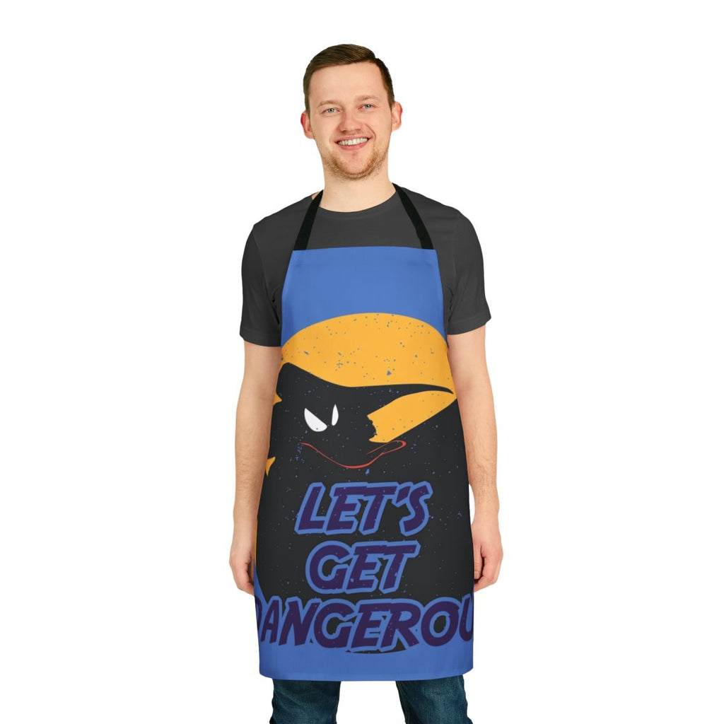 Retro Darkwing Duck and Ducktales inspired apron featuring a parody design of the characters