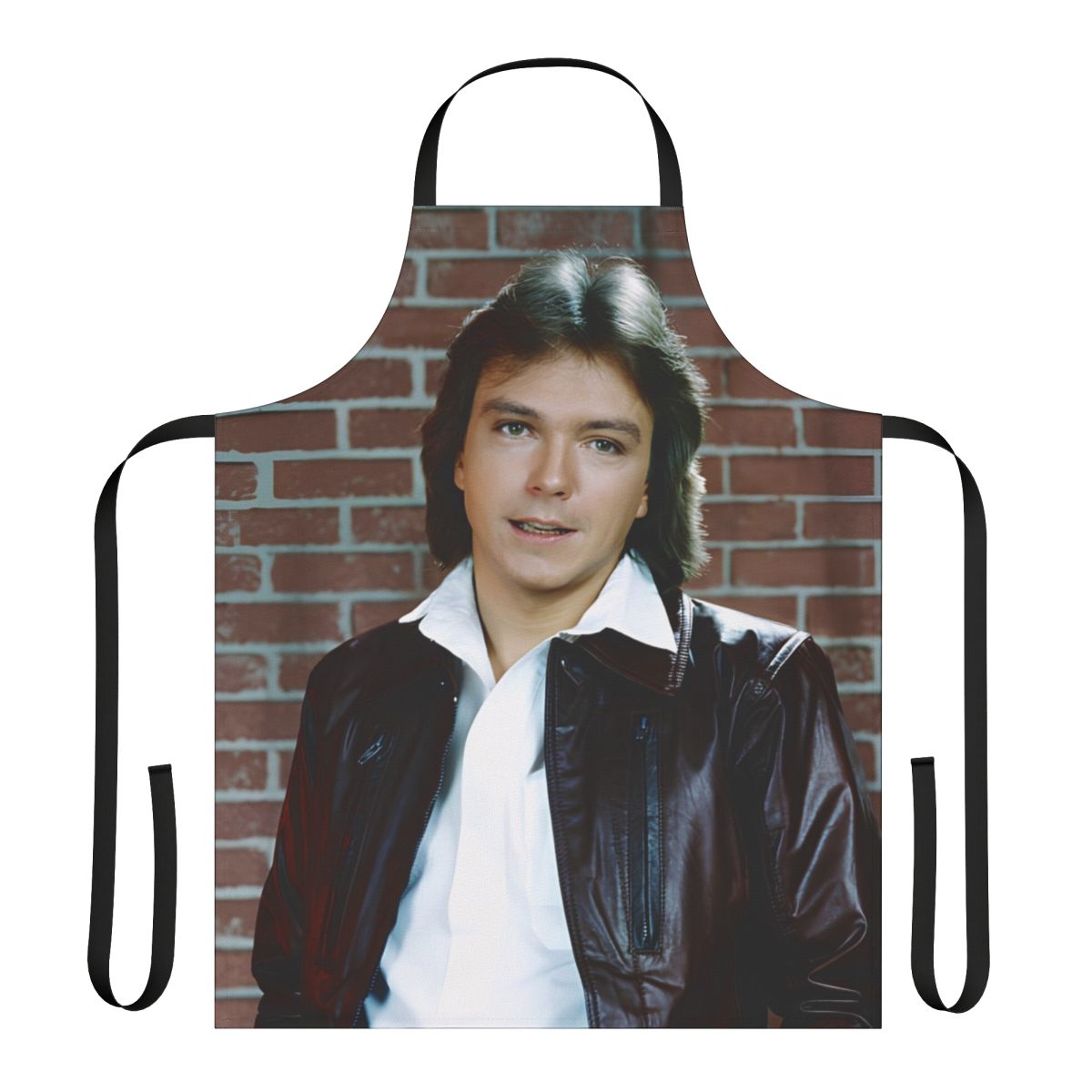 Retro David Cassidy inspired kitchen apron with classic pop icon design