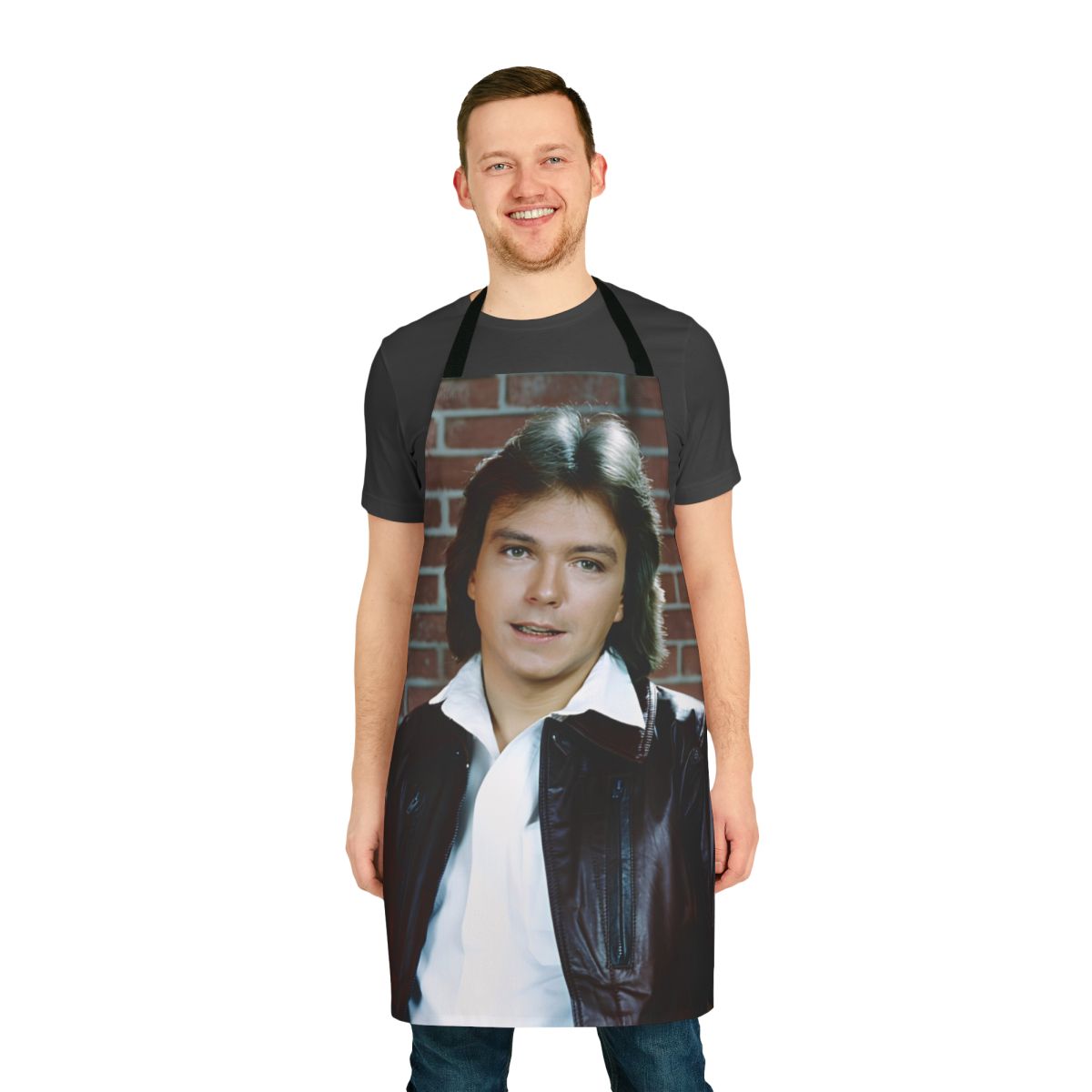 Retro David Cassidy inspired kitchen apron with classic pop icon design
