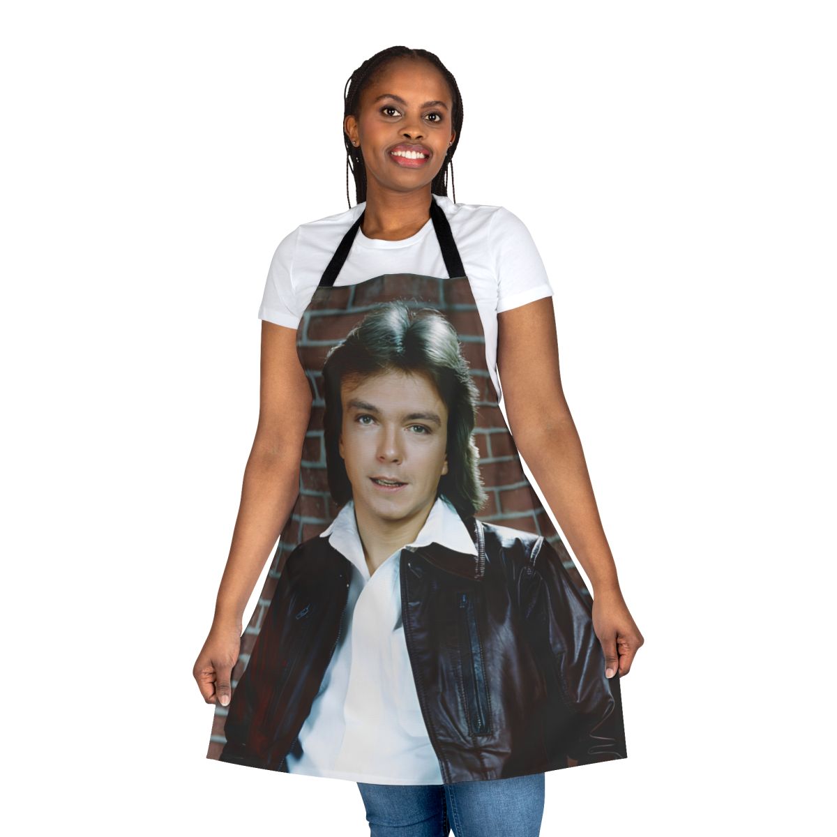 Retro David Cassidy inspired kitchen apron with classic pop icon design