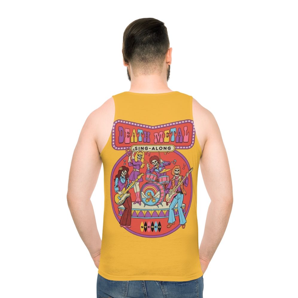 Retro Death Metal Sing Along Unisex Tank Top with Skeleton Design