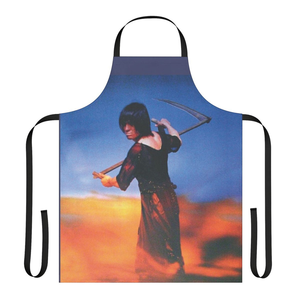 Retro death prog apron featuring a vintage-style album cover design