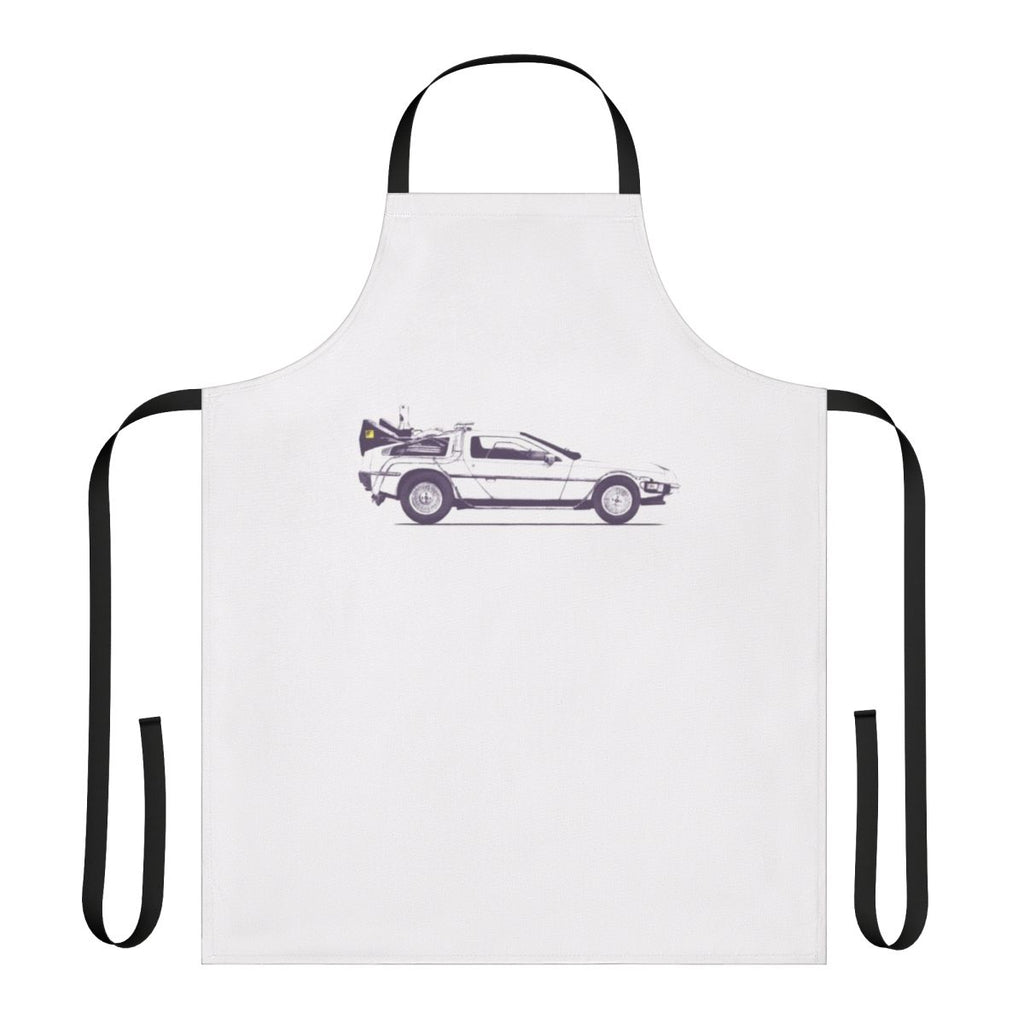 Delorean-inspired apron with retro car design