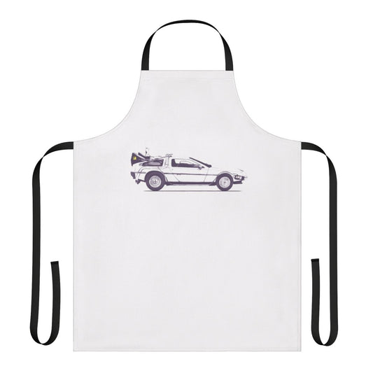 Delorean-inspired apron with retro car design