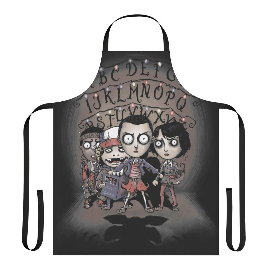 A vintage-style apron featuring the iconic Demogorgon creature from the hit TV series Stranger Things.
