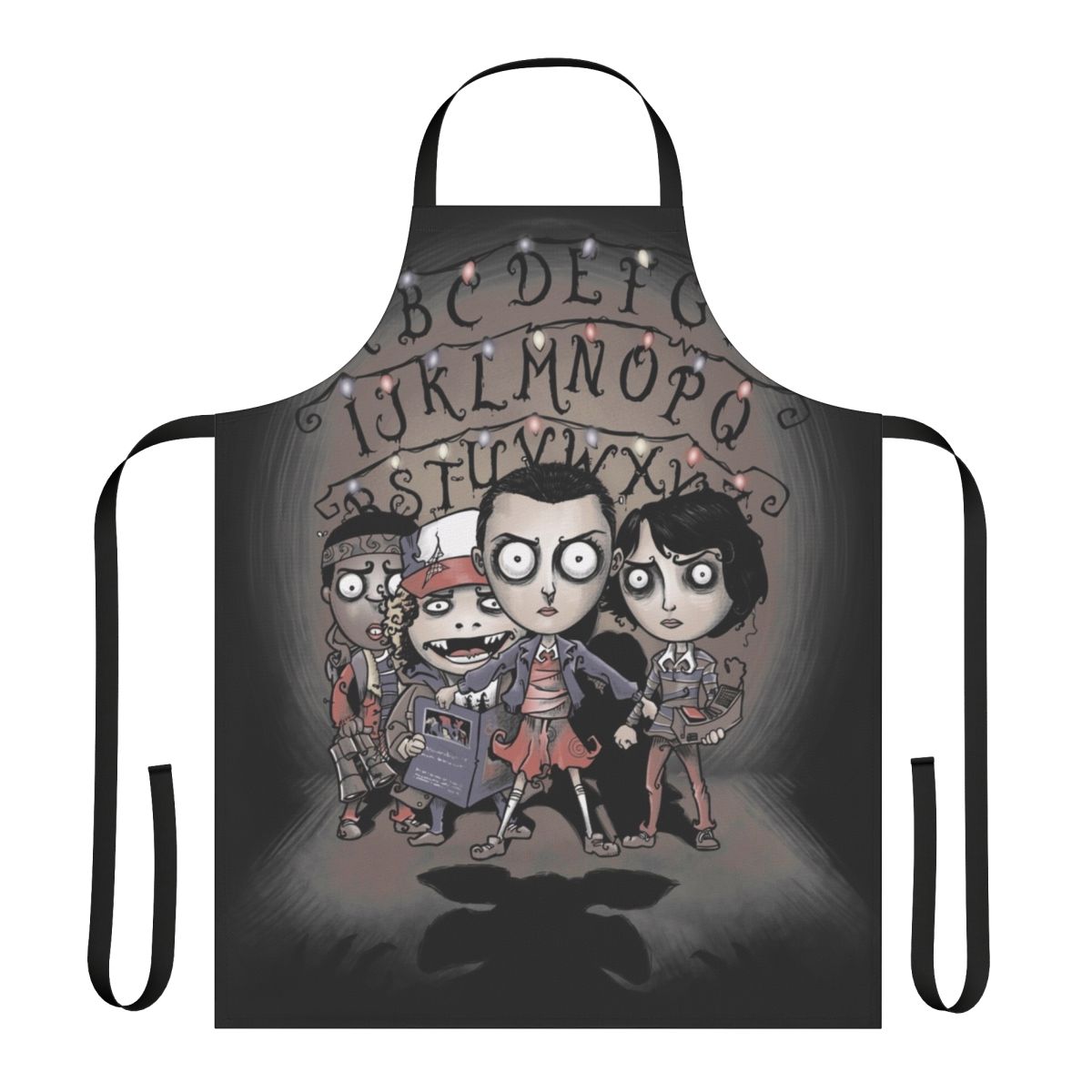 A vintage-style apron featuring the iconic Demogorgon creature from the hit TV series Stranger Things.