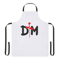 Retro-style black apron featuring the Depeche Mode logo and text