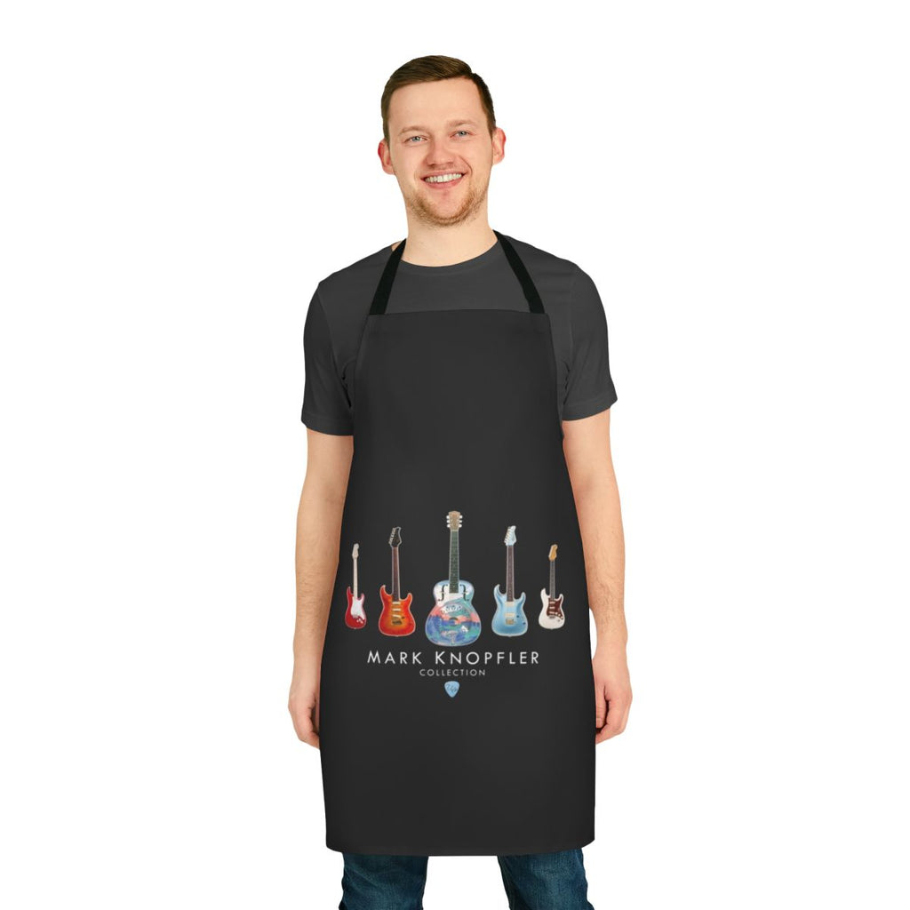 Retro-style apron featuring Dire Straits-inspired design