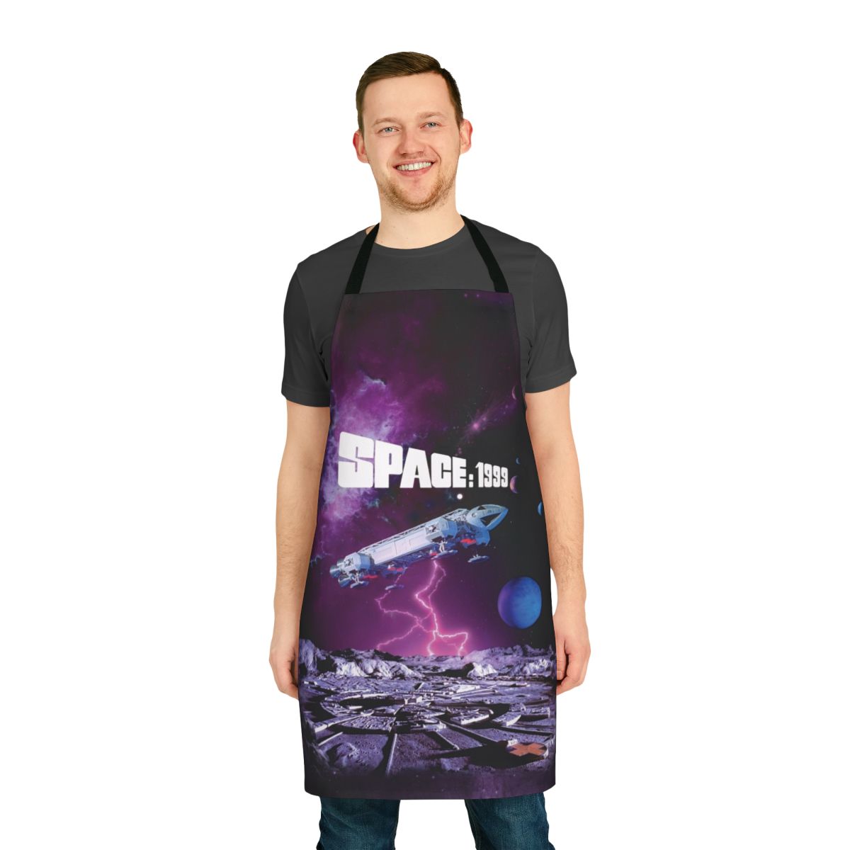 Retro Eagle 1999 T-Shirt Apron with Vintage Sci-Fi Inspired Design