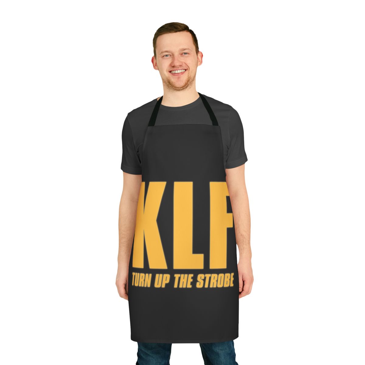 Colorful retro-style apron featuring the KLF's signature electronic dance music aesthetic