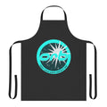 Retro electronic music inspired art apron with a stylized musical pattern