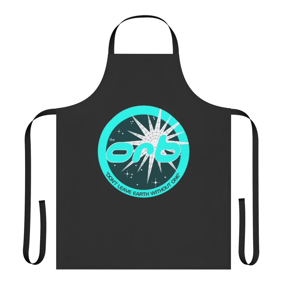 Retro electronic music inspired art apron with a stylized musical pattern