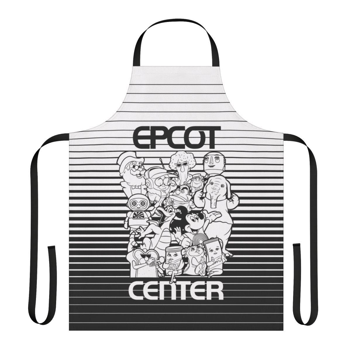 Retro Epcot-Inspired Kitchen Apron with Vintage Attractions and Characters