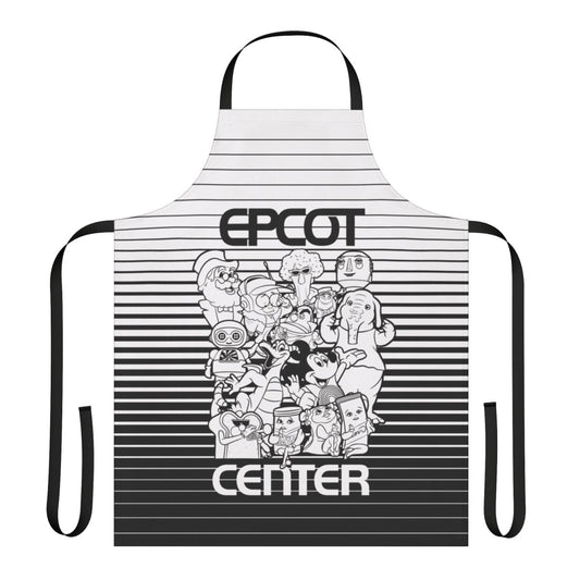 Retro Epcot-Inspired Kitchen Apron with Vintage Attractions and Characters