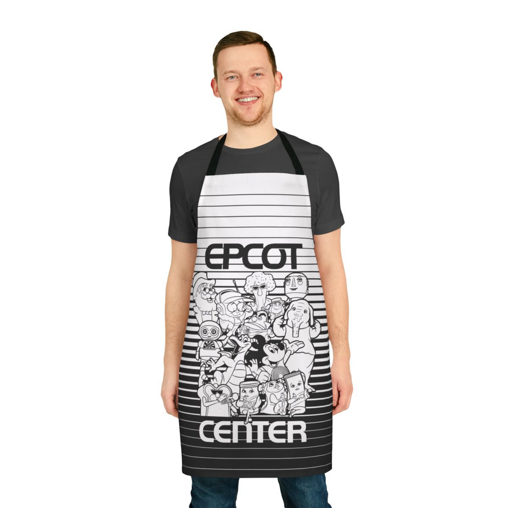 Retro Epcot-Inspired Kitchen Apron with Vintage Attractions and Characters