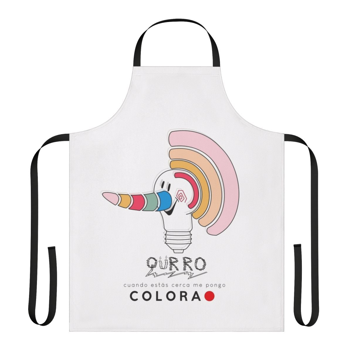 Vintage-style apron featuring a light bulb design, inspired by the Expo 92 event in Spain.