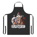 A retro-style apron featuring fantasy art and elements inspired by the Elfquest comic book series