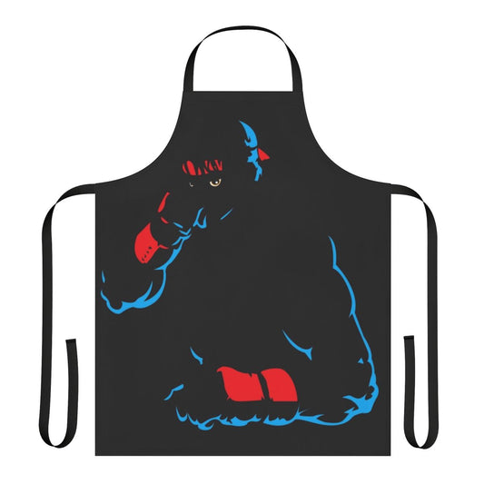 Retro-style fighter-themed kitchen apron with hadoken graphic