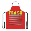 A vibrant apron featuring the iconic Flash Gordon theme music design