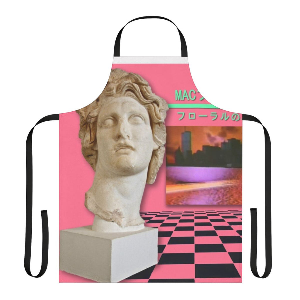 Floral Shoppe Macintosh Plus Inspired Apron with Vaporwave Aesthetic